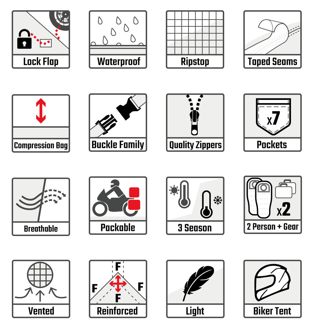 Images of the tent features Motorcycle tent ADVtent Lone Rider 2 person tent