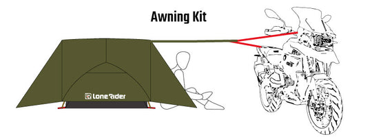 Awning kit for the Motorcycle tent ADVtent Lone Rider 2 person tent