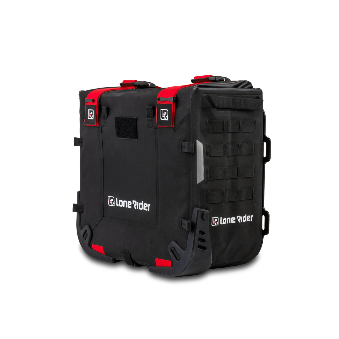 MotoBags red color straps - side