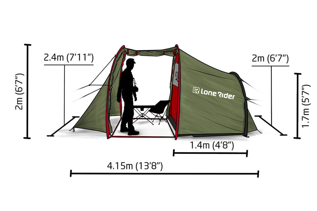 MotoTent - two person Motorcycle Tent where you can stand by Lone Rider