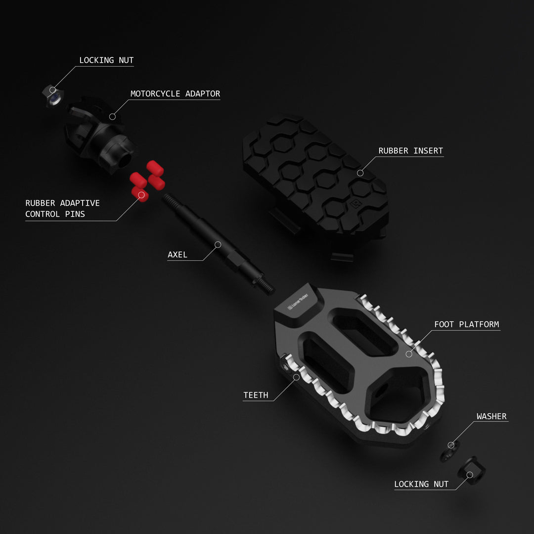 Image of two motorcycle foot pegs